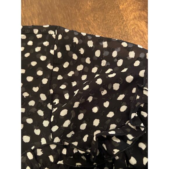 Lane Bryant Women’s Black Textured Polka Dot Tiered Ruffle Long Sleeve Dress 26P - Picture 6 of 10